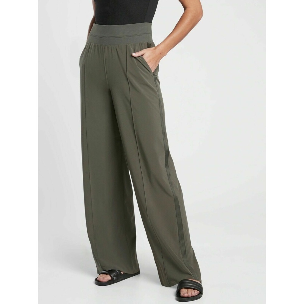 Athleta Nolita Wide Leg Pants Mountain Olive Green